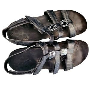 Vionic Black Triple Strap Fully Adjustable Sandals Sz 10